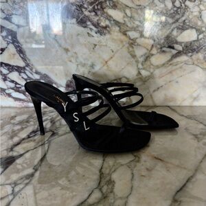 Yves Saint Laurent Black Strappy Heels